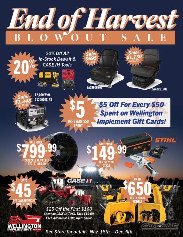 End of Harvest Blow Out SALE Nov 2024 Flyer